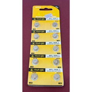 TIANQIU - 10 Pcs Alkaline Battery AG / 392A - 1.55 V